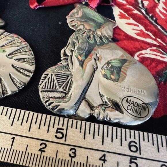 Gorham Christmas Ornaments CATS Set of 3 Nickel plated/ Silver color Original BX - Picture 14 of 16